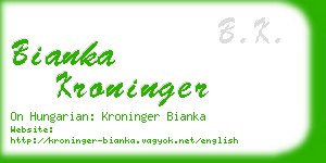 bianka kroninger business card